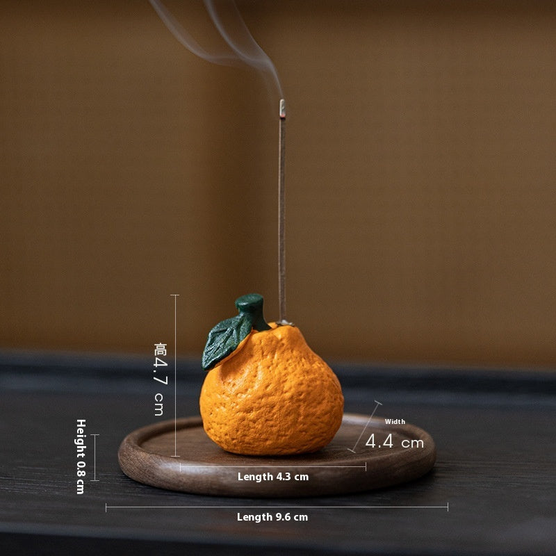 Creative Ceramic Tangerine Incense Burner Vertical Mini Incense Holder