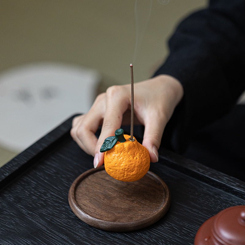 Creative Ceramic Tangerine Incense Burner Vertical Mini Incense Holder
