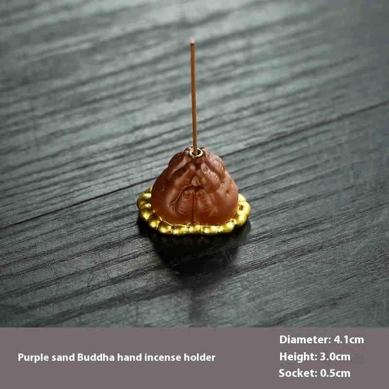 Purple Sand Buddha Hand Line Incense Burner Home Incense Burner