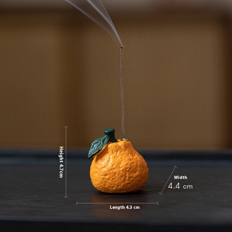 Creative Ceramic Tangerine Incense Burner Vertical Mini Incense Holder