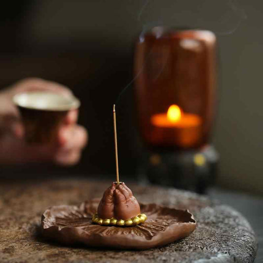 Purple Sand Buddha Hand Line Incense Burner Home Incense Burner