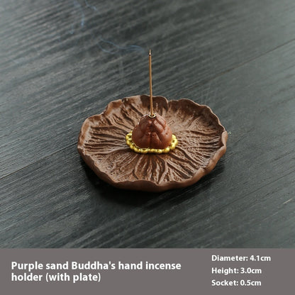Purple Sand Buddha Hand Line Incense Burner Home Incense Burner