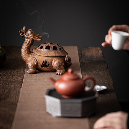 Dragon Turtle Incense Burner Large Ceramic Incense Coil Burner Antique Kiln