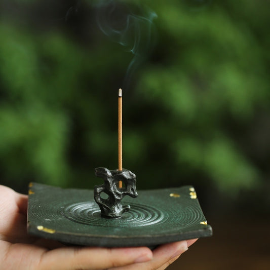 Taihu Lake Stone Incense Holder Ceramic Incense Holder Joss-stick Base Zen Incense Burner