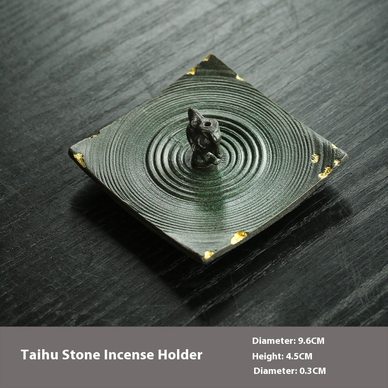 Taihu Lake Stone Incense Holder Ceramic Incense Holder Joss-stick Base Zen Incense Burner