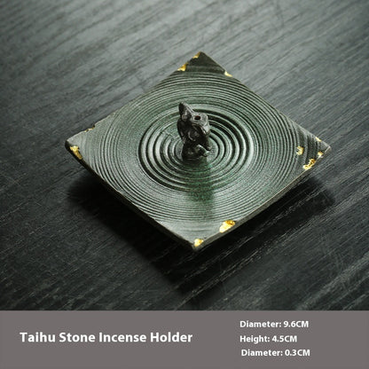 Taihu Lake Stone Incense Holder Ceramic Incense Holder Joss-stick Base Zen Incense Burner