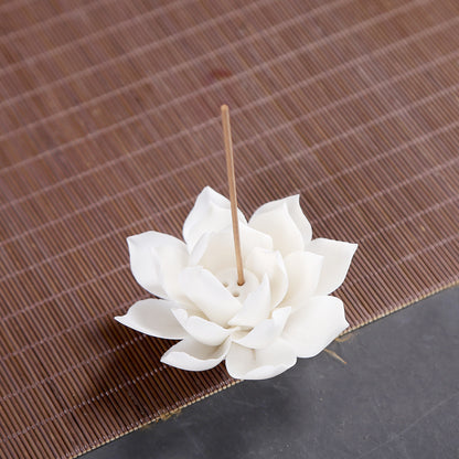 White porcelain incense burner lotus incense incense burner