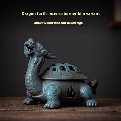 Dragon Turtle Incense Burner Large Ceramic Incense Coil Burner Antique Kiln