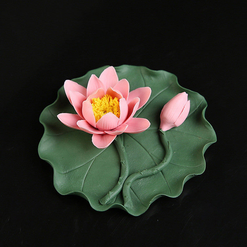 Ceramic Lotus Flower Incense Holder Inverted Incense Burner Ornaments