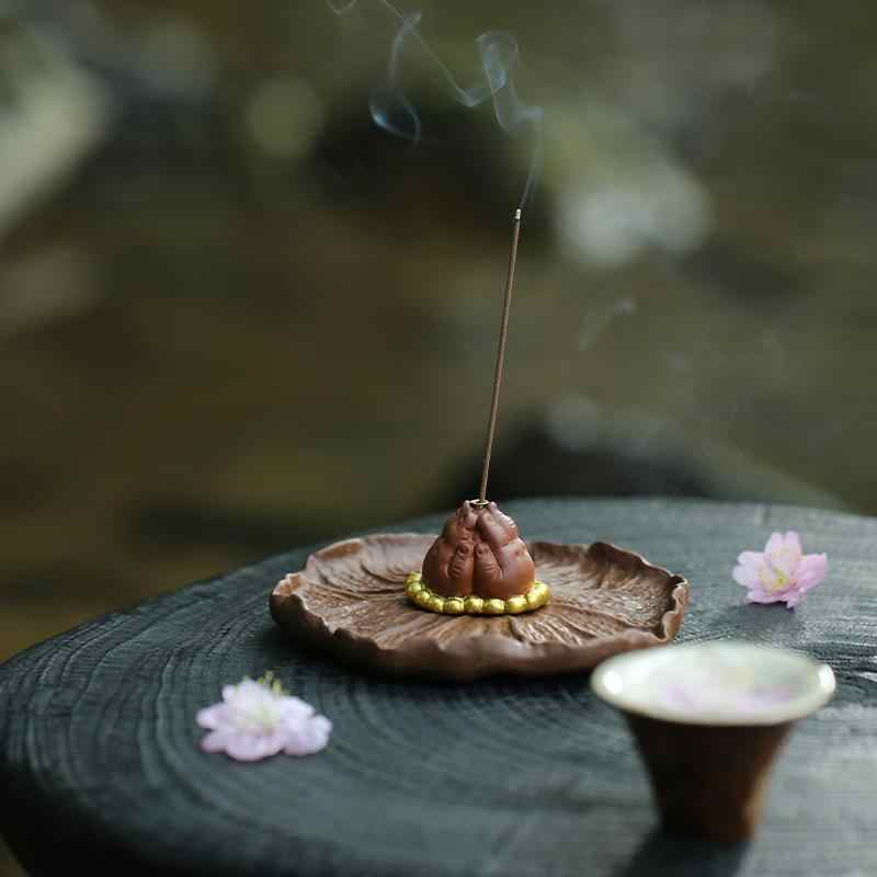 Purple Sand Buddha Hand Line Incense Burner Home Incense Burner