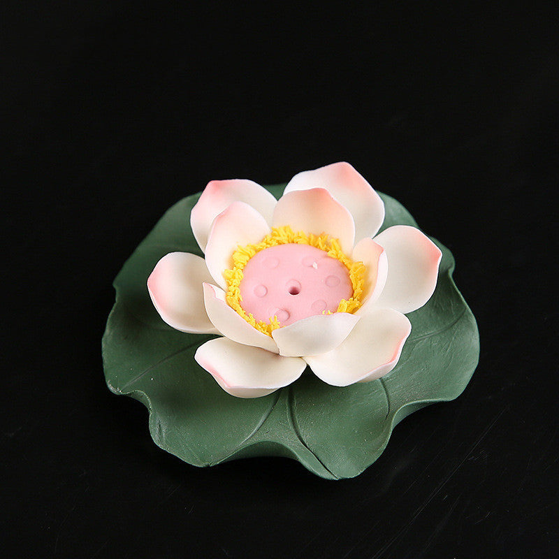 Ceramic Lotus Flower Incense Holder Inverted Incense Burner Ornaments