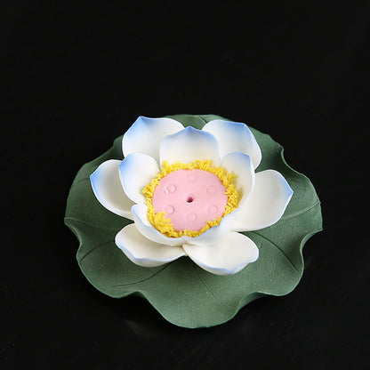 Ceramic Lotus Flower Incense Holder Inverted Incense Burner Ornaments