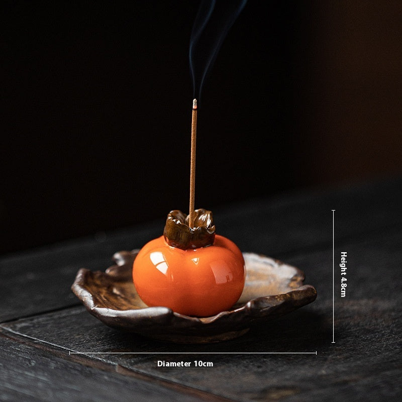 Creative Ceramic Persimmon Incense Burner Household Incense Holder Ornaments