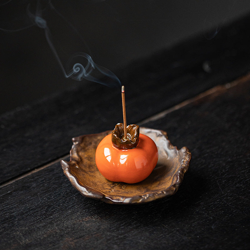 Creative Ceramic Persimmon Incense Burner Household Incense Holder Ornaments