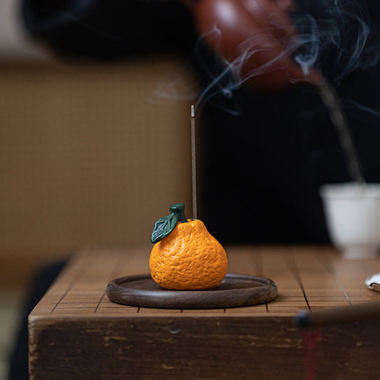 Creative Ceramic Tangerine Incense Burner Vertical Mini Incense Holder