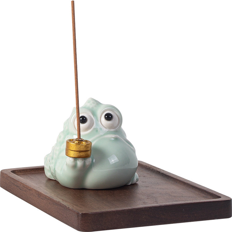 Fortune Golden Toad Incense Burner Ceramic Incense Holder