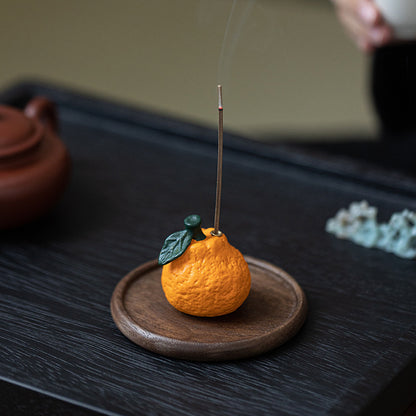 Creative Ceramic Tangerine Incense Burner Vertical Mini Incense Holder