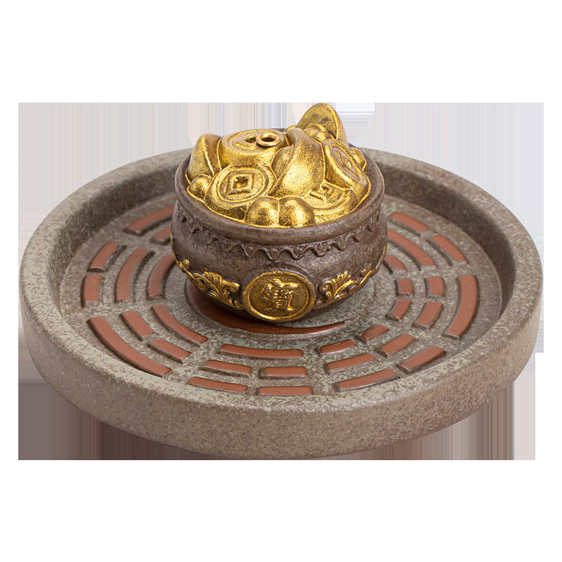 Gossip Cornucopia Incense Holder Chinese Creative Incense Coil Burner