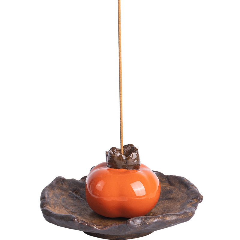 Creative Ceramic Persimmon Incense Burner Household Incense Holder Ornaments