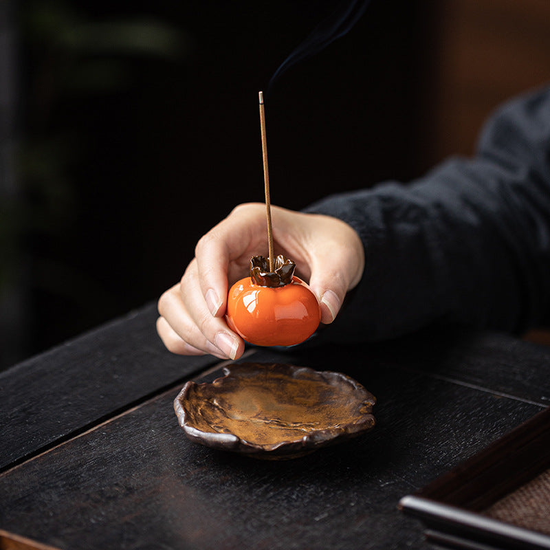 Creative Ceramic Persimmon Incense Burner Household Incense Holder Ornaments