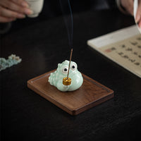 Fortune Golden Toad Incense Burner Ceramic Incense Holder