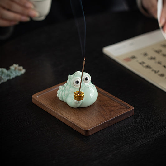 Fortune Golden Toad Incense Burner Ceramic Incense Holder
