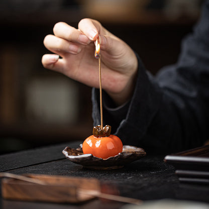 Creative Ceramic Persimmon Incense Burner Household Incense Holder Ornaments