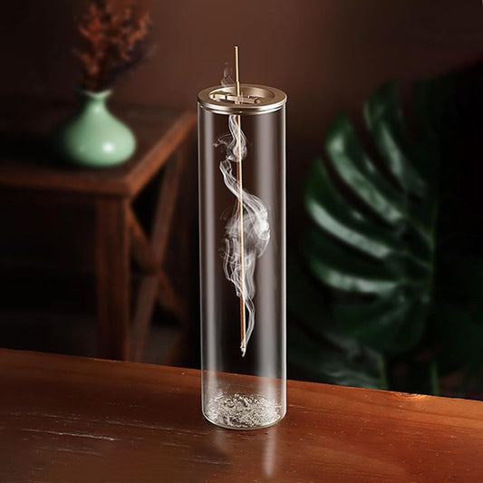 Upside Down Incense Holder Metal Incense Clip Glass Container