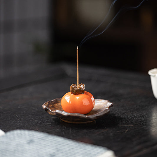 Creative Ceramic Persimmon Incense Burner Household Incense Holder Ornaments
