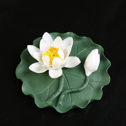 Ceramic Lotus Flower Incense Holder Inverted Incense Burner Ornaments