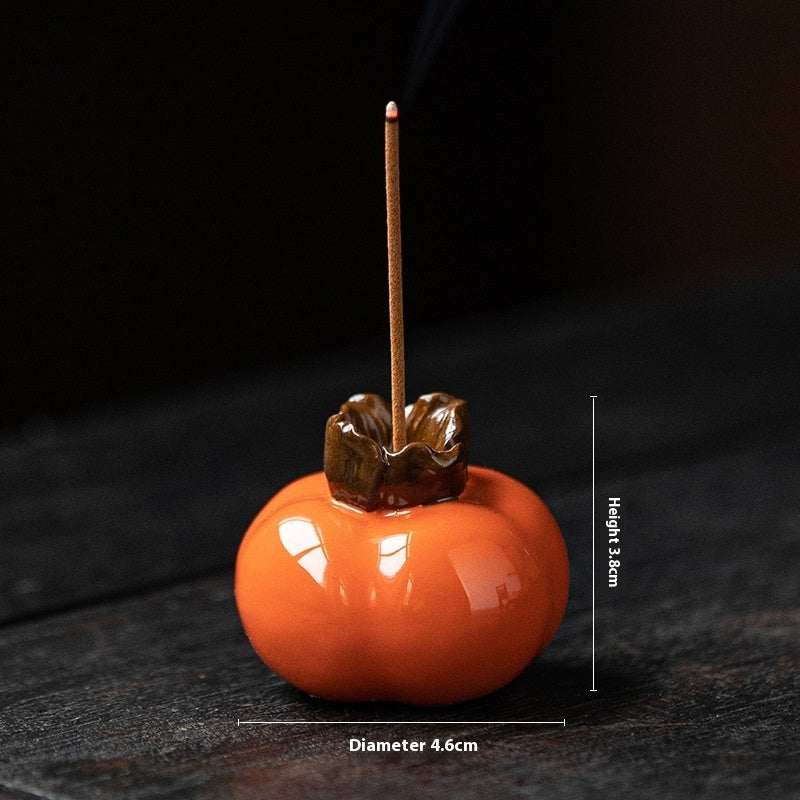 Creative Ceramic Persimmon Incense Burner Household Incense Holder Ornaments