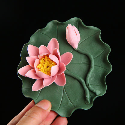 Ceramic Lotus Flower Incense Holder Inverted Incense Burner Ornaments