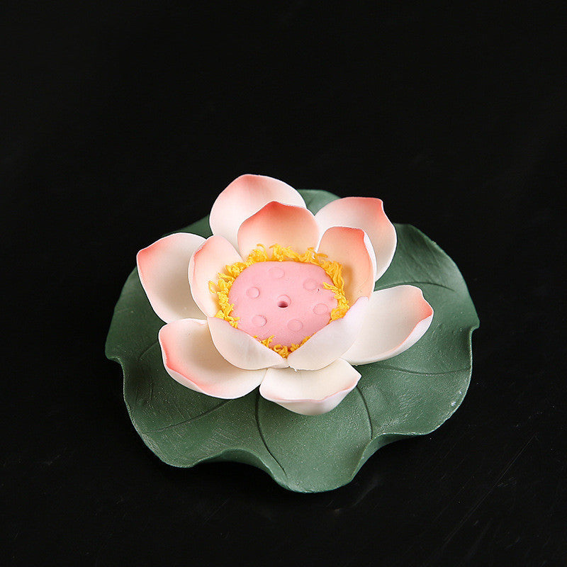 Ceramic Lotus Flower Incense Holder Inverted Incense Burner Ornaments