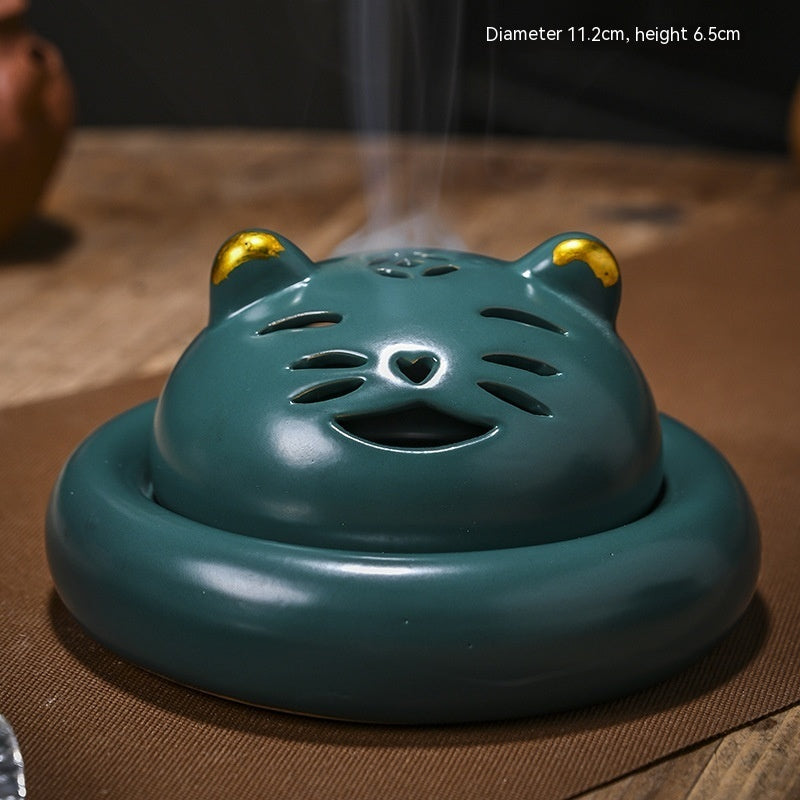 Creative Cute Cat Incense Coil Burner Device Home Incense Burner