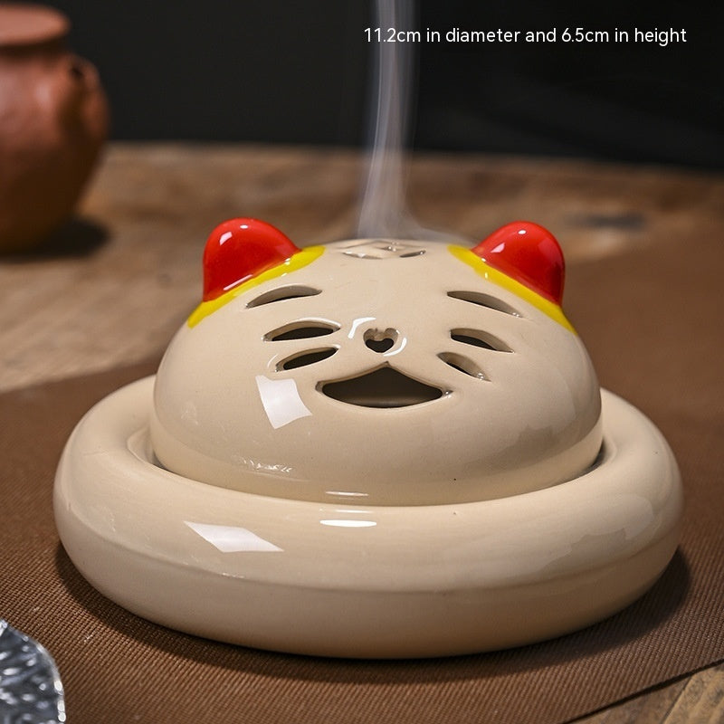 Creative Cute Cat Incense Coil Burner Device Home Incense Burner